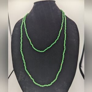Single strand beaded necklace in teal